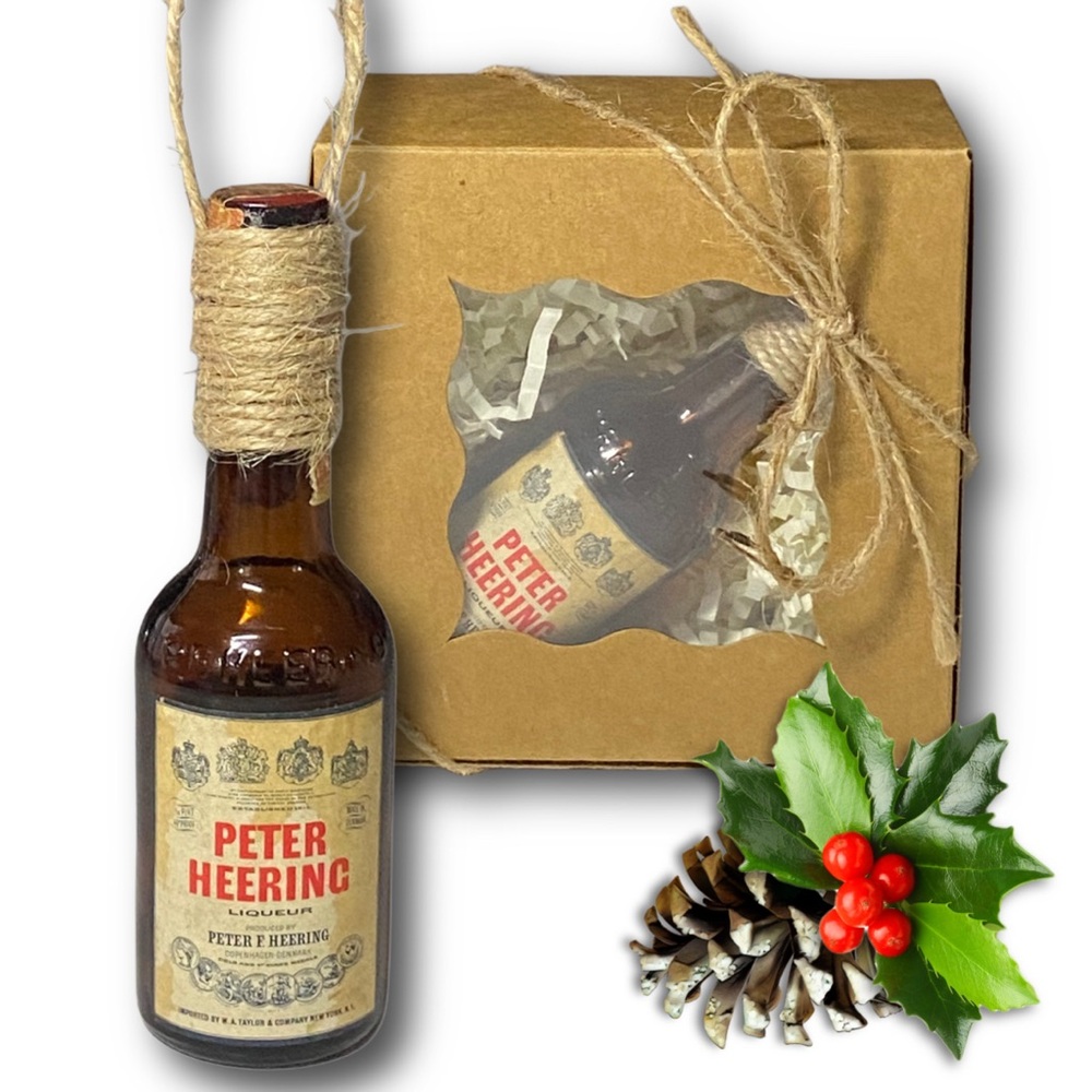 Peter Heering Danish cherry liqueur Artisan Vintage Glass Bottle Ornament
